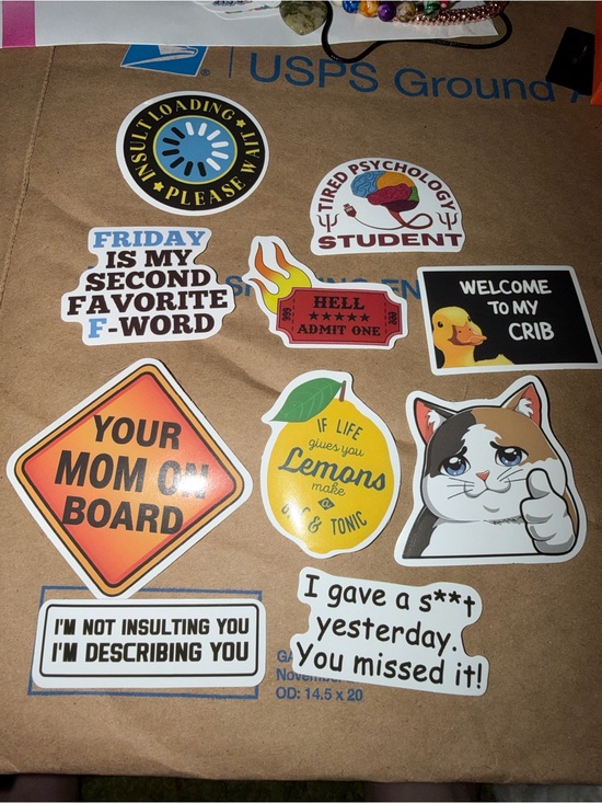 The Unbranded Brand Other - Assorted Funny Sticker Pack - 10 ct